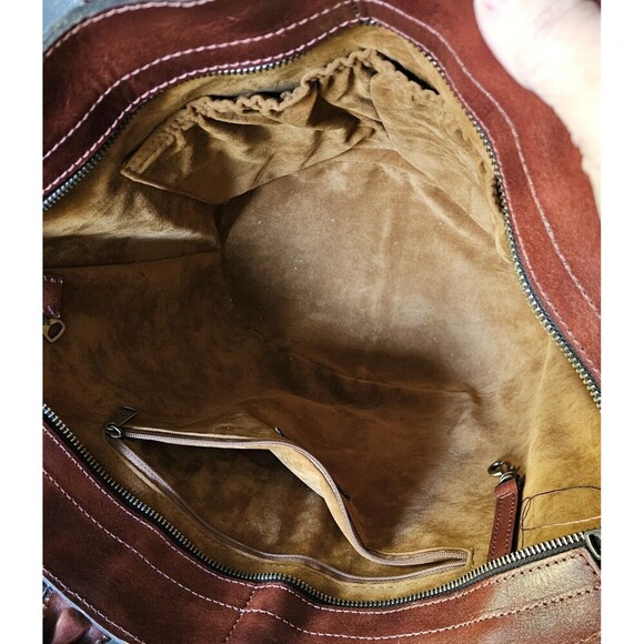 Patricia Nash Emiliano Woven Rust Brown Leather Tote Purse Crossbody Strap - Picture 7 of 14